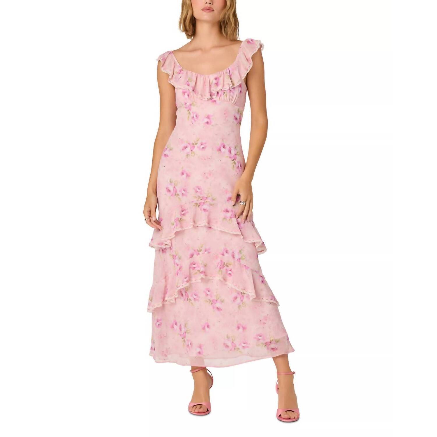 New Astr Laisha Dress In Pink Floral
